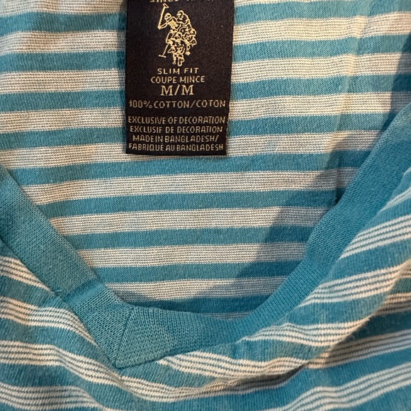 Polo Ralph Lauren Striped Tee - Classic Blue - Gently Used Authentic - Picture 3 of 3